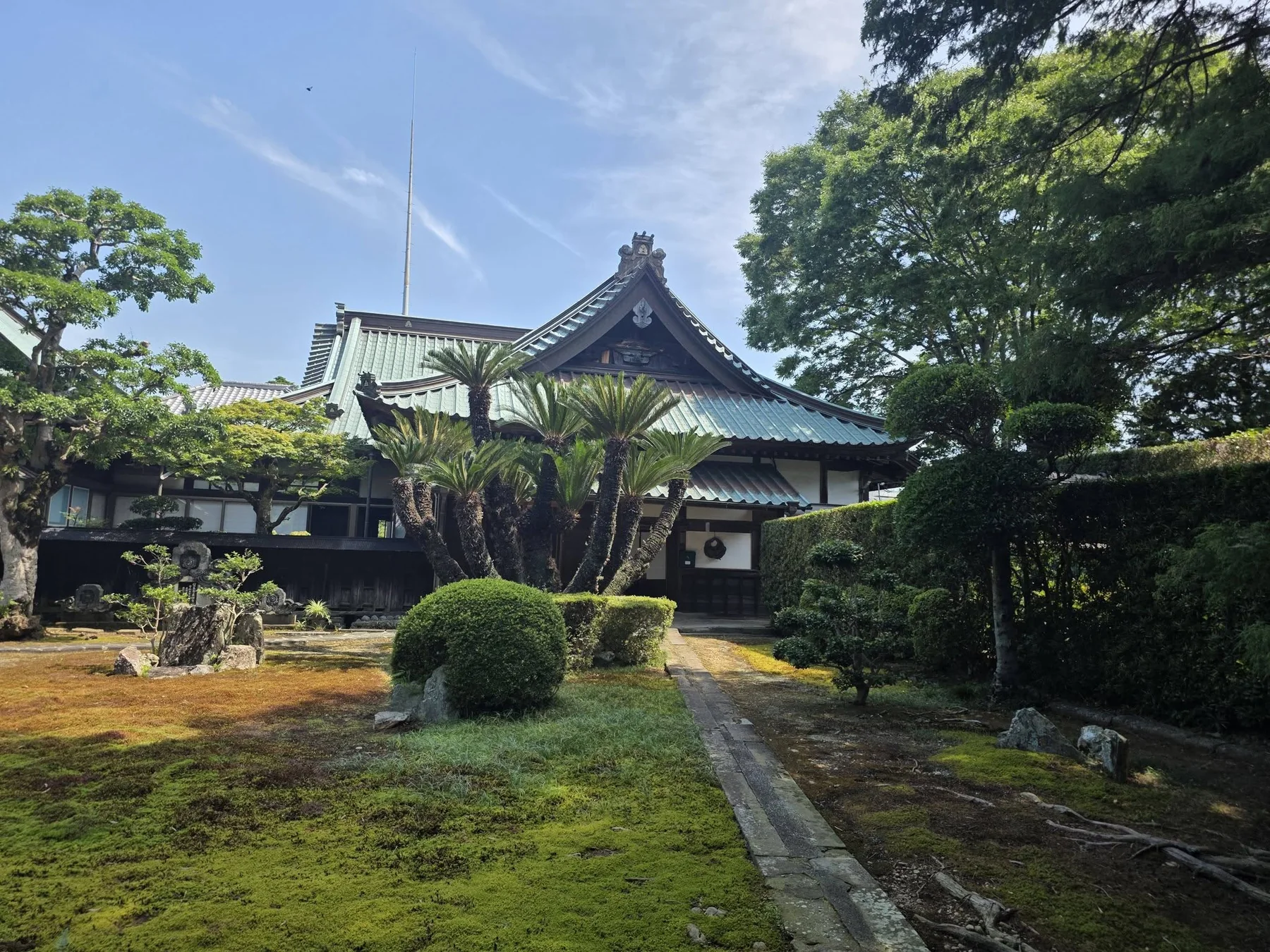 庭園越しに見る医王寺本堂